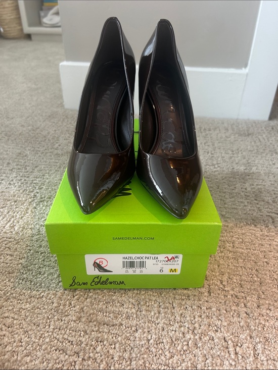 Sam Edelman Shoes - Sam Edelman Hazel Pointed-Toe Patent Pumps in Dark Brown size 6